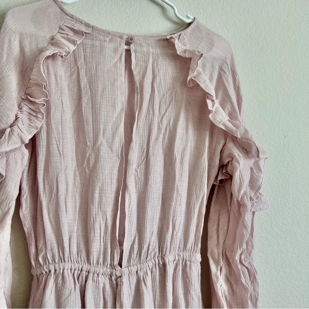 Ruffled Long-Sleeve Mini Dress in Dusty Rose - Picture 11 of 11